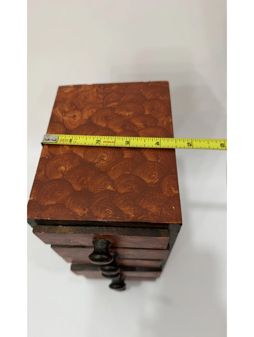 Vintage Handmade Wooden Jewelry Box With Five Drawers Jewelry Storage Box